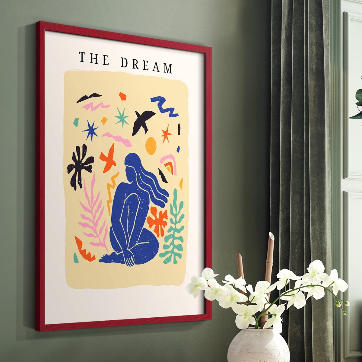 Matisse CCCXV in Red Solid Wood 22 x 28 Framed Print