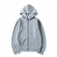 thumbnail image 6 of Mens Long Sleeve Zip-up Hoodie With Kanga Pocket Gray M, 6 of 6