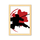 thumbnail image 1 of Japón samurai Sakura silueta Asia Cuadro de madera decorativa marco de casa A4, 1 of 3