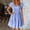 Blue, variant on Women V Neck Flowy Babydoll Dresses 2025 Summer Short Sleeve Swing Shift Loose Casual Summer Mini Tunic Dress Fashion Clothes