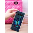 thumbnail image 3 of FINCIBO Soft TPU Clear Case Slim Protective Cover for LG V60 ThinQ 6.8", Crowned Hairstreak Butterfly Curly Lines, 3 of 3