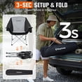 thumbnail image 4 of KingCamp Oversized Fully Padded Camping Chair for Adults, Support 330lbs Outdoor Folding Camping Sofa Chair with Pocket, Heavy Duty Folding Round Camping Chair, Black Light Grey, 4 of 11