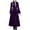 Purple, variant on IROINNID Maxi Dress for Women Lace Patchwork Medieval Round Neck Zipper Slimming Long Sleeve Dresses ,Black