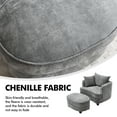 thumbnail image 4 of Aukfa Oversized Accent Chair with 2 in 1 Storage Ottoman,Sofa Chaise Chair Armchair for Living Room Bedroom,Gray, 4 of 8