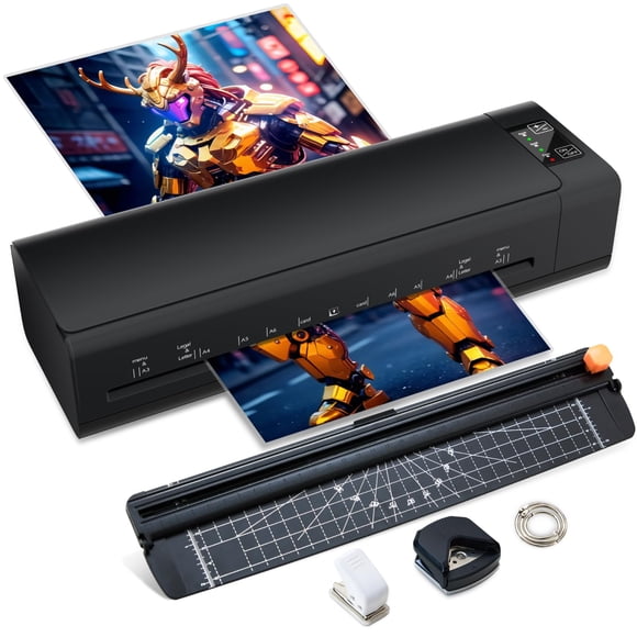 A3 Laminator Machine, 13 Inch 9-in-1 Thermal Laminator with Sheets for Hot & Cold Laminating Machine, Features Fast 60-Sec Warm Technology and Never-