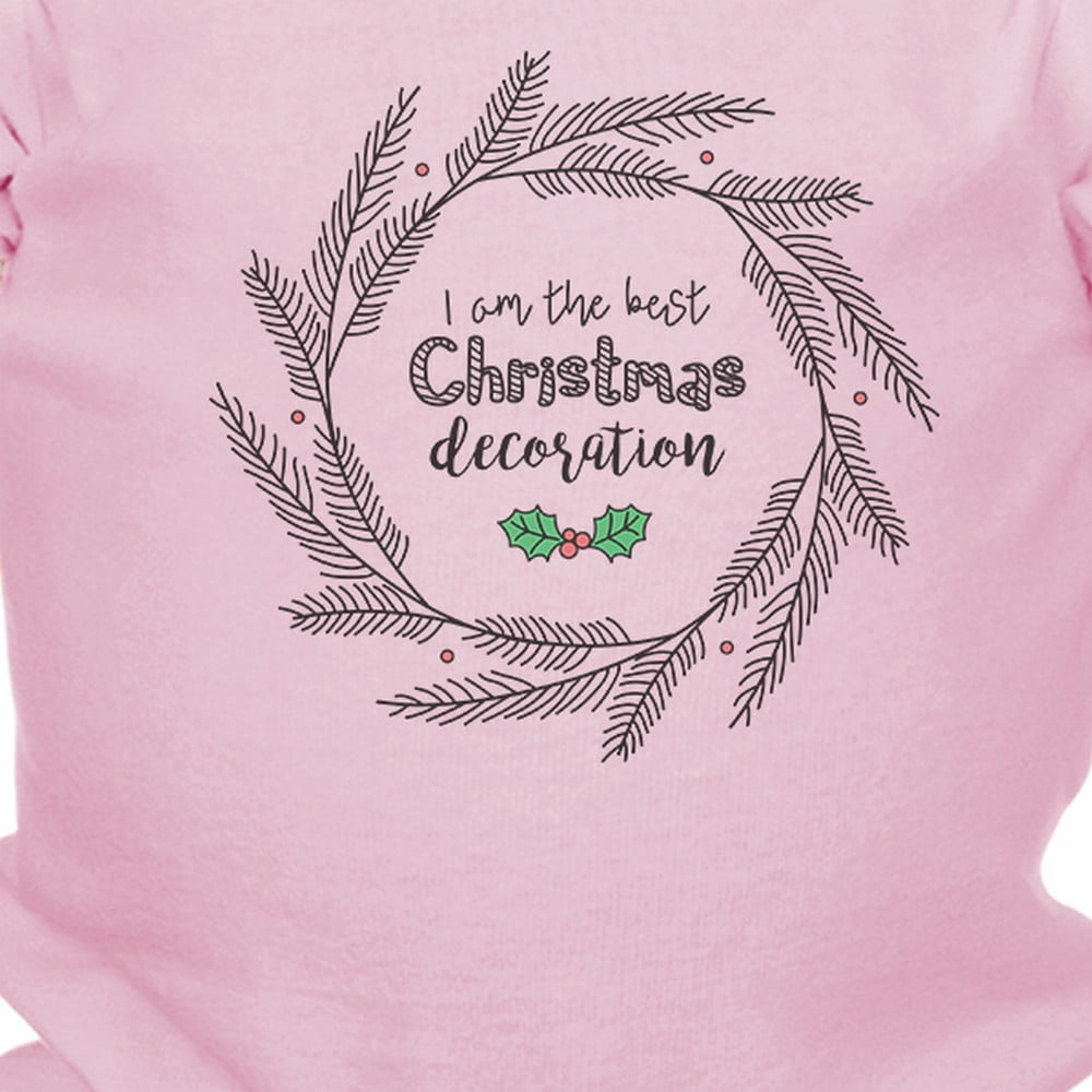 Cute Christmas Theme Baby Bodysuit Pre-Shrunk Cotton Snap-On Style