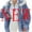 Blue, variant on Women Plus Size Winter Warm Loose Plush Zip Hooded Jacket Coat Christmas Gift S-5XL