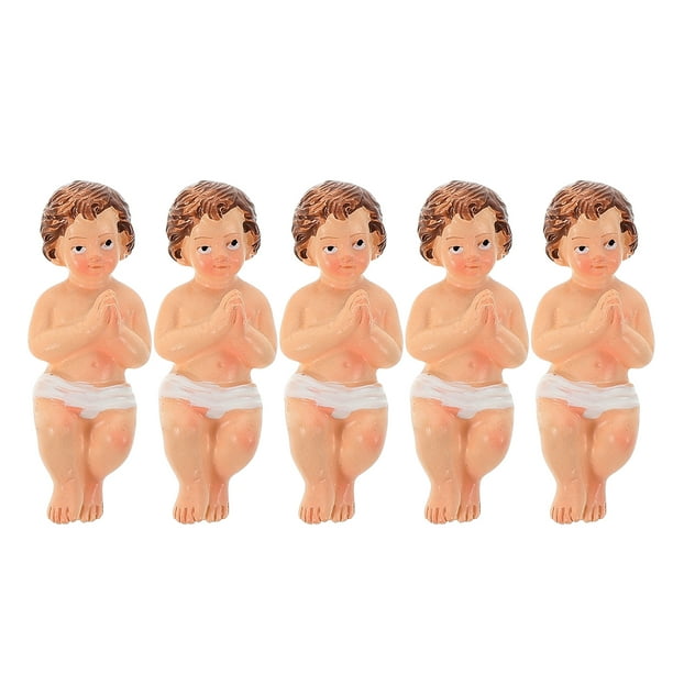 Figuras de Niño Jesús en Miniatura de Resina, Estatua de Nacimiento Coleccionable para Decoración Navideña, Decoración Religiosa para el Hogar