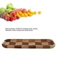 thumbnail image 4 of Tea Tray Grid Pattern, Solid Wood Black Walnut And  Square Checkered Plate Dinner Plate Tea Tray For Sushi Bread Desserts Fruit Snacks, 4 of 8