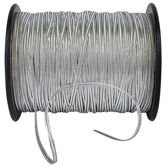 Reliant Ribbon - 60124-070-18C, Flat Stretch Elastic Home Decor Trimmings, Silver, 1/8 Inch, 100 Yards