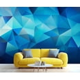 thumbnail image 2 of 3D Blue Geometric Murals, Sense Of Technology Wall Mural For Living Room Bedroom, Blue Triangle Murals, Solid Geometry Wallpaper, Geometry Home Decor & Gift 118"W x 83"H (Not Peel and Stick), 2 of 6