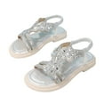 thumbnail image 3 of TAIAOJING Toddler Girl Princess Sandals Rhinestone Slingback Sandals Summer Elastic Ankle Strap Casual Bohemian Beach Shoes Fashionable 4-4.5Y, 3 of 8