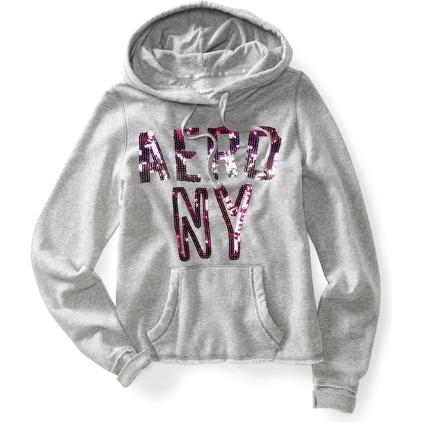 Sudadera Aeropostale Mujer Aero Ny Sequin Cut-off Popover Sudadera con capucha 052 XS