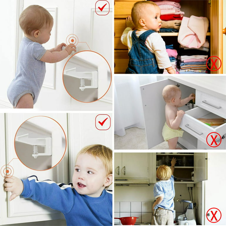 10Pcs Magnetic Child Infant Baby Kids Drawer Cupboard Cabinet Door Safety  Lock