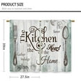 thumbnail image 2 of Teal Farmhouse Rustic Kitchen Curtains Wooden Wood Small Short Cafe Window Curtains Vintage Fork Spoon Retro Rod Pocket Bathroom Living Room Bedroom Drapes Treatment 2 Panels (27.5x39 Inch), 2 of 5