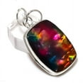 thumbnail image 2 of Natural Ammolite Gemstone Handmade 925 Sterling Silver Gift Pendant 1.89", 2 of 2