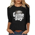 thumbnail image 2 of Gamivast 3/4 Sleeve Tops for Women Funny Football Game Day Crew Neck Tunic Sweatshirt Fitted Casual Drop Shoulder Going Out Pullover Holiday Superbowl Outfit, 2 of 5