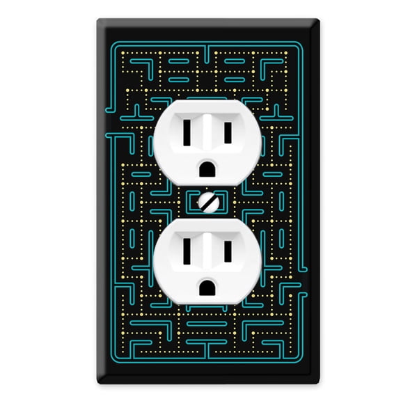 WIRESTER 1-Gang Duplex Outlet Cover Wall Plate/Switch Plate Cover, Classic Game Maze