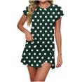 thumbnail image 2 of LEKWK Two Piece Skorts Outfits for Women Short Sleeve Top and Golf Skirt Modest Matching Athletic Sets for Tennis Running Workout Preppy Sporty Activewear, 2 of 6