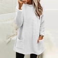 thumbnail image 1 of WILLBEST Fall Womens Tops Womens Winter Coat Loose Wool Jacket Long Sleeved with Pockets, 1 of 5