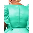 thumbnail image 4 of Gomelly Ladies Sundress V Neck Summer Midi Dress Sexy Swing Dresses Women Casual Holiday Ruffle Sleeve Green 4XL, 4 of 6