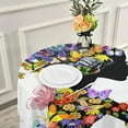 thumbnail image 6 of SKYSONIC Girl Flowers Butterflies Round Tablecloth 60inch Indoor Wrinkle Free, Spring Valentine's Day Circular Lace Table Cover Washable for Kitchen Dining Decor, 6 of 7