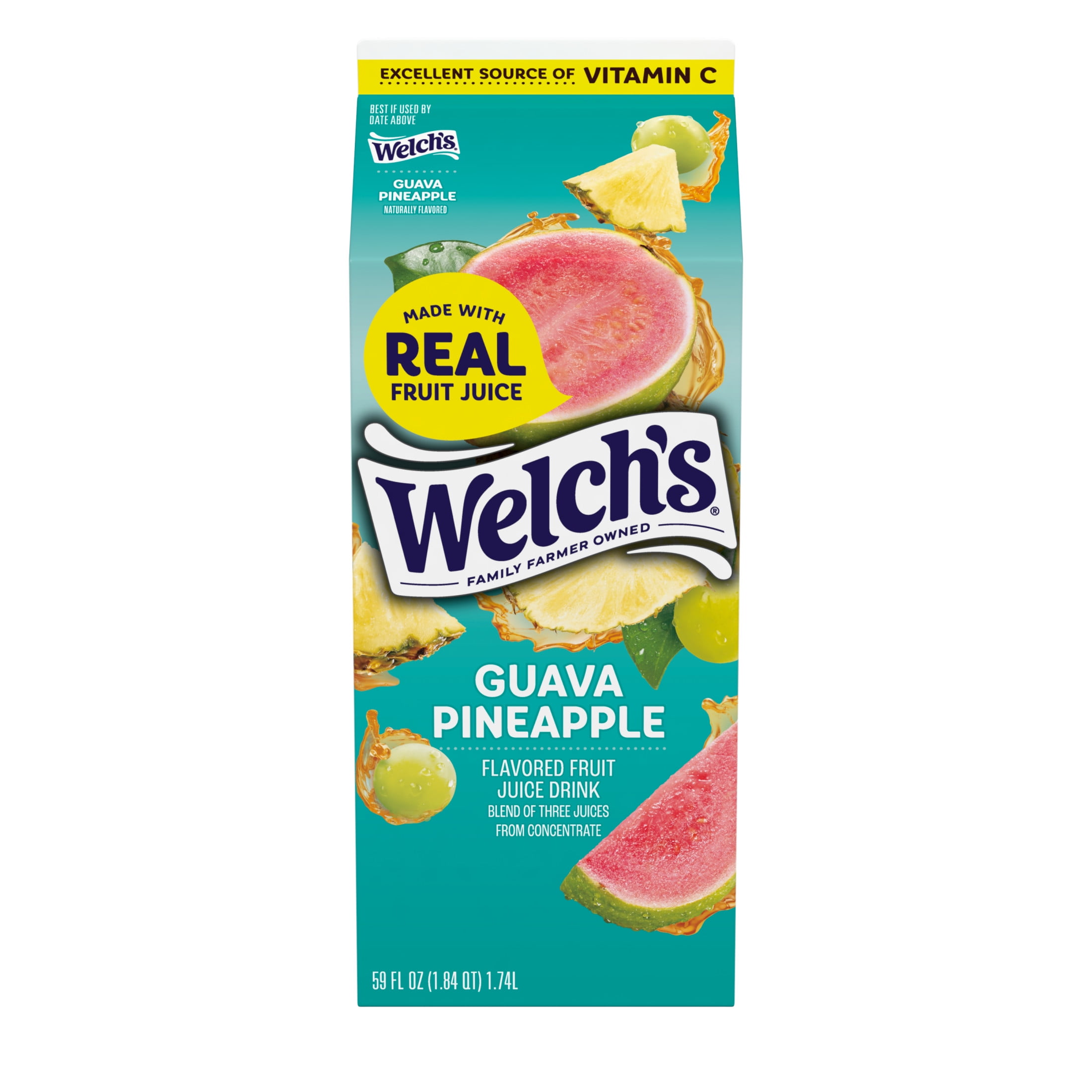 Welch's Guava Pineapple Fruit Juice Drink, 59 fl oz carton