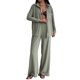 thumbnail image 3 of Conjuntos Casuales de Salón para Mujer, Camisas de Larga con Botones y Pantalones de Pierna , Conjuntos de Chándal Verde XXL, 3 of 9