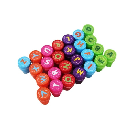 26pcs 26 Alphabet Stamps Set Multicolor Plastic Letter Stamp Toy for Kids (Letter Design)