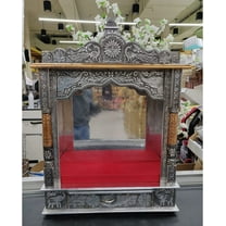 Oxidized Small Temple Wooden Mandir Open Temple Hindu Religious Temple Pooja Mandir Home Temple Puja Mandir Handmade Temple for Home Indian Temple Decor Pooja Mandap Hindu Mandir - AtoZ India Cart