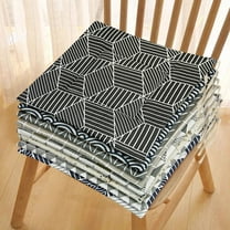 Japanese Style Printed Polyester Linen Rectangle Chair Cushion - Thick Household Floor Seat Pad - Decorative Futon Cushions for Living Room - Non-Slip Durable Comfort Padding with Modern Patterns