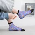 thumbnail image 2 of Fuzoiu Butterflies And Flowers Print Adult Socks, Crew Moisture-wicking Socks, Unisex Cushion Crew Socks,Casual Sports Ankle Socks, 2 of 7