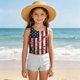 thumbnail image 5 of Odeerbi Niñas Día de La Independencia Traje de Baño de 2 Piezas Patriotic Tank Top Con Sostén Pad & Boyshort Bottom Baño Seco Rápido, 5 of 9
