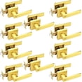 thumbnail image 1 of Square Privacy Door Levers Keyless Chrome Door Handle Indoor Door Handles Interior Bed/Bath Door Lever Handleset Reversible for Left Right Sided Doors, 1 of 7