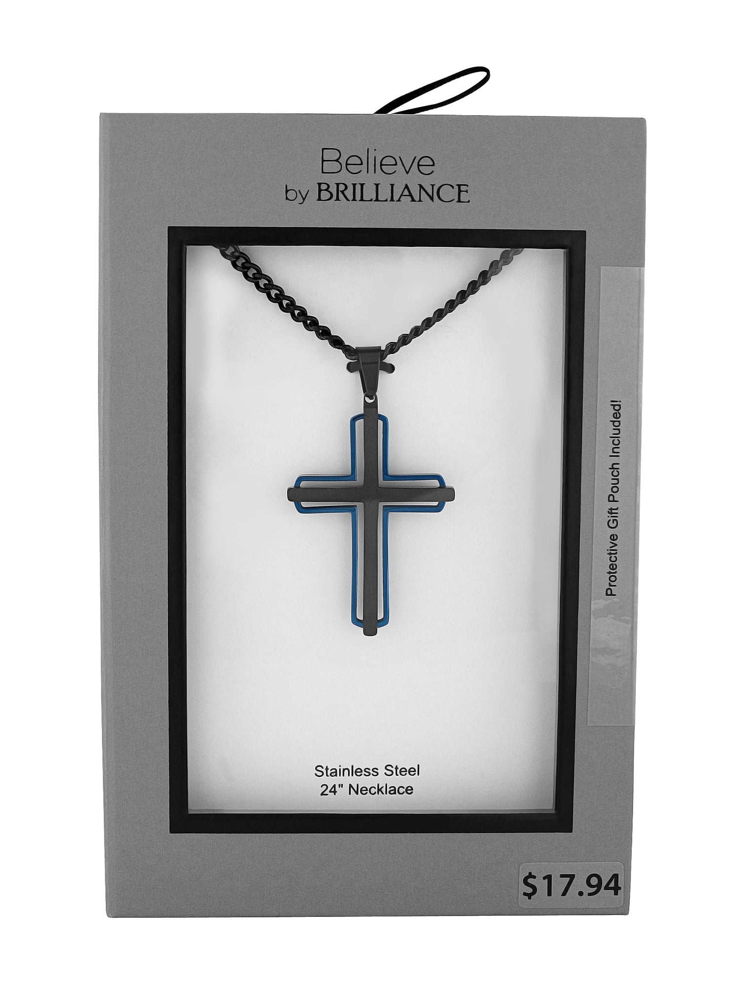 Buy Believe by Brilliance Men's Stainless Steel Black & Blue Stacked