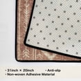 thumbnail image 3 of Boho Kitchen Mat 31"x20", Washable Non Slip Soft Plush Low Profile Kitchen Rug, Geometric Neutral Textured Sink Mat for Laundry Room, Bedroom & Office, Brown, 3 of 6