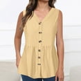 thumbnail image 2 of Women's Plus Size Sleeveless Shirt Button down Shirts Dressy Casual V-Neck Tank Top Womens Clothing, 2 of 5