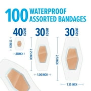 Nexcare Waterproof Assorted Bandages, Clear, 100ct