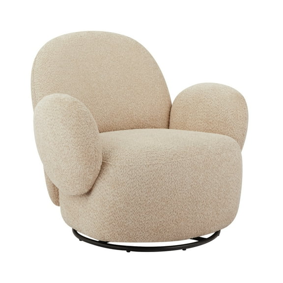 Accent Chair for Living Room with Swivel Function (Beige)