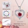 thumbnail image 2 of EUDORA Sterling Silver Birthstone Necklaces for Women, January Birthday Gift I Love You to the Moon and Back Pendant Jewelry, Gifts for Sister Daughter Mom, Jan Garnet, 2 of 9