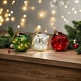 thumbnail image 3 of Elegant Shatterproof Christmas Ball Ornaments with Sparkling Finishes - 3.25" Clear Iridescent, Red, Green & Gold for Festive Holiday Decor, 3 of 5