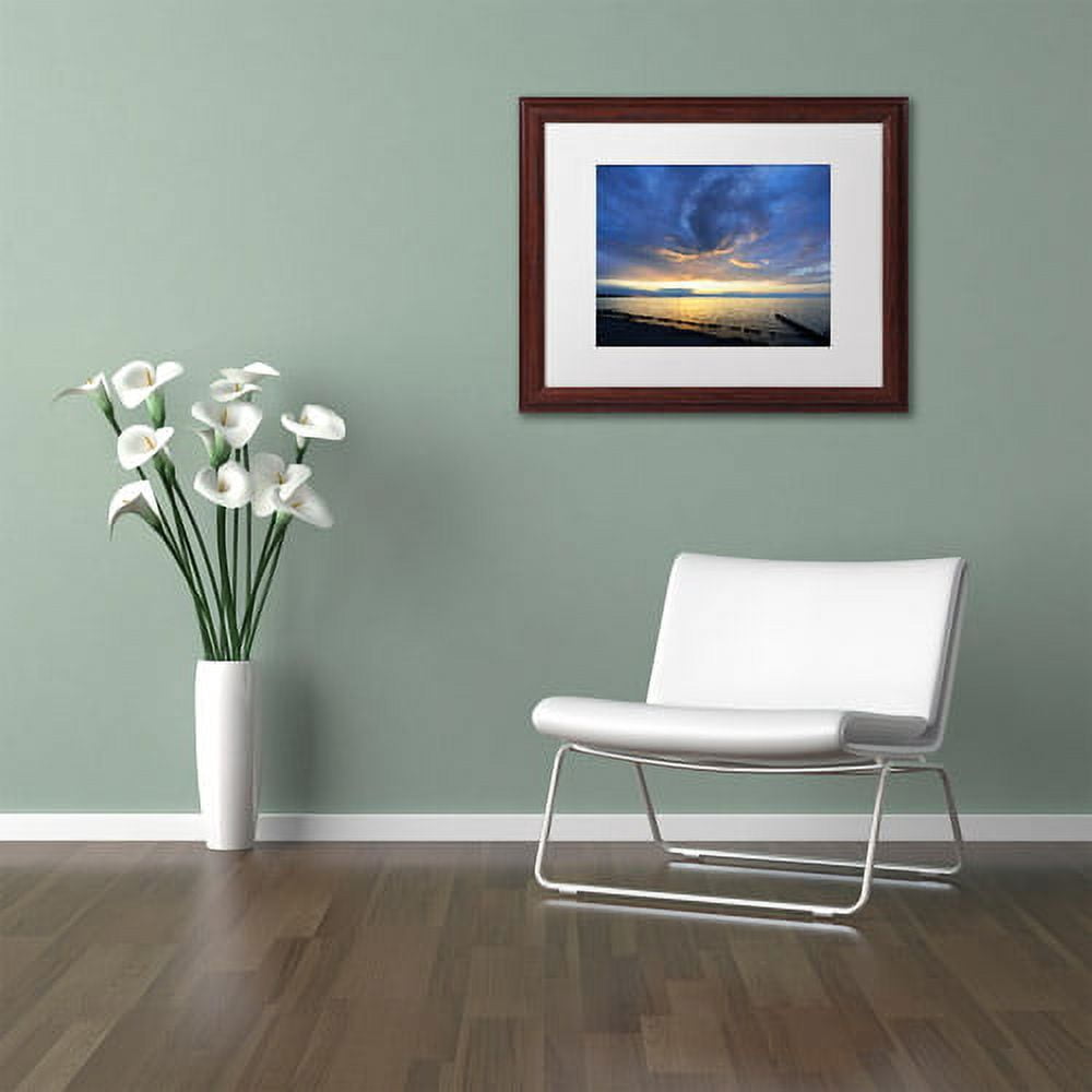 Trademark Fine Art "Sweeping North Coast Sunset" Canvas Art by Kurt Shaffer White Matte, Wood Frame