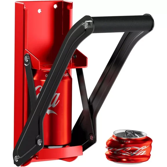 Can Crushers for Recycling - 16 oz Heavy Duty Aluminum Can Crusher Wall Mounted - Soda and Beer Can Smasher for Recycling with Bottle Opener - For 12 and 16 oz Cans - Easy to Install - RamPro