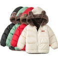 thumbnail image 4 of Toddler Boys Girls Winter Coat Hooded Jacket Thicken Windproof Zipper Warm Outwear 1-6Y, 4 of 5
