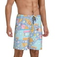 thumbnail image 2 of Kdxio Icecream Truck Print Mens Sleep Shorts Bottoms Soft Comfy Pajama Wear Pants with Drawstring Pockets, 2 of 7