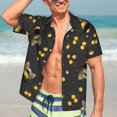 thumbnail image 7 of Fuzoiu Bumblebee Print Hawaiian Shirt for Men, Summer Beach Casual Short Sleeve Button Down Shirts, Men’s Beach Summer Shirts with Pocket,X-Large, 7 of 7