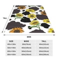 thumbnail image 3 of Balery Black Cow Print With Sunflowers Country Manta de Felpa Suave y Acogedora – Cobija de Franela Aterciopelada para Cama, Lavable y Cálida para Sofá, Mascotas, Transpirable-80"x60", 3 of 7