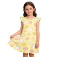 thumbnail image 5 of Girls Easter Dress Sleeveless Bunny Easter Egg Print Dress Crew Neck Midi Dress Kids Summer Dresses 4-5 Years Dresses for Girls, 5 of 5