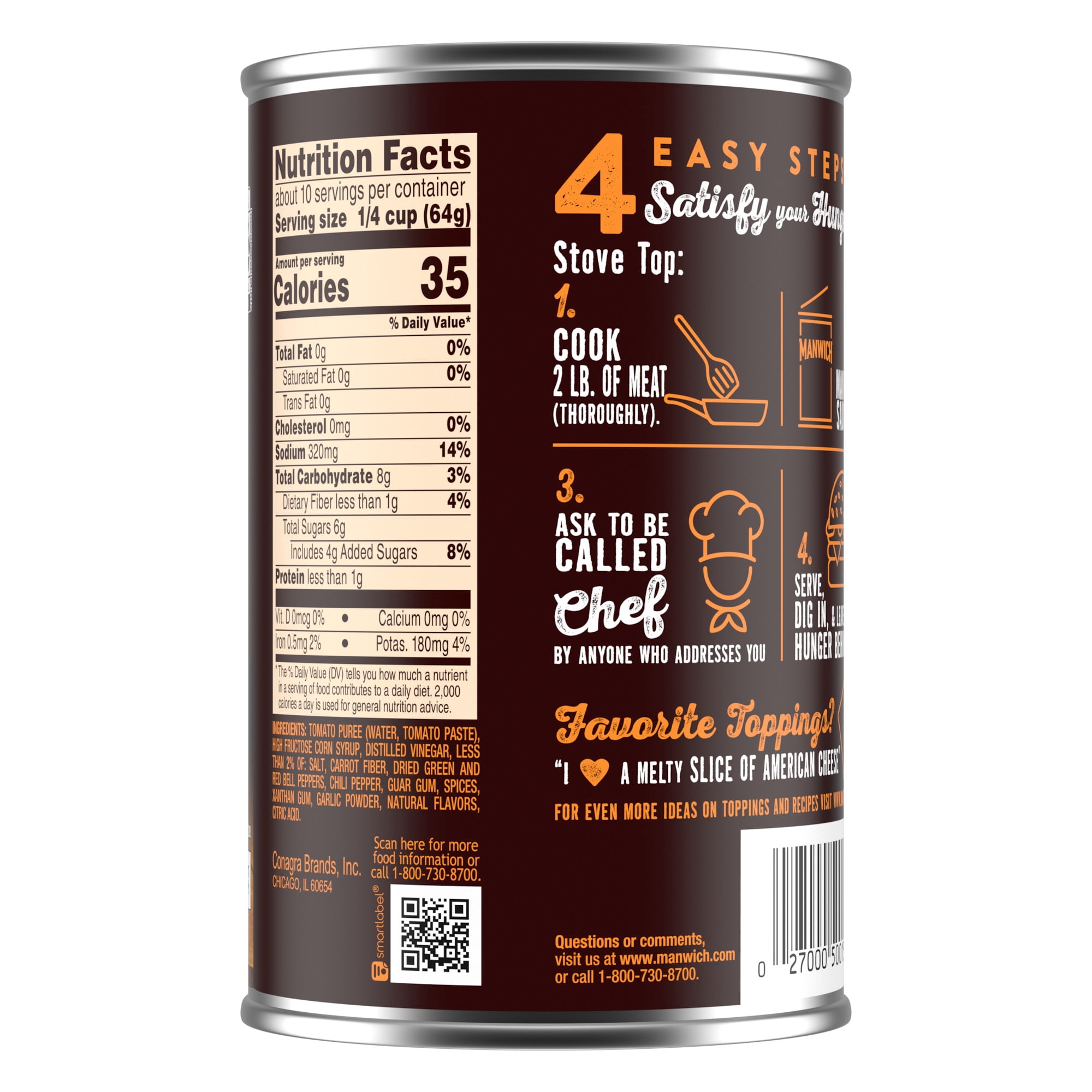 Manwich Original Sloppy Joe Sauce, Canned Sauce, 24 oz.