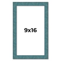9x16 Frame Blue Rustic Barnwood Solid Wood Picture Frame Width 1.25 Inches | Interior Depth 0.5
